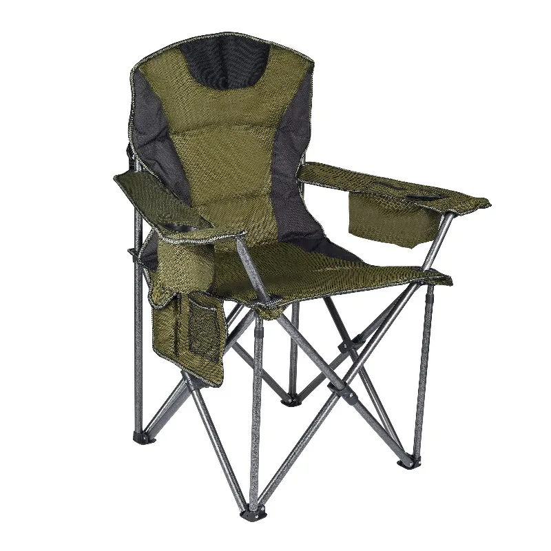 YTYIN Premium Armchair Luxury Picnic Armchair Portable Folding Camping Chairs With Cotton Lining Side Pocket And Cooler Bag