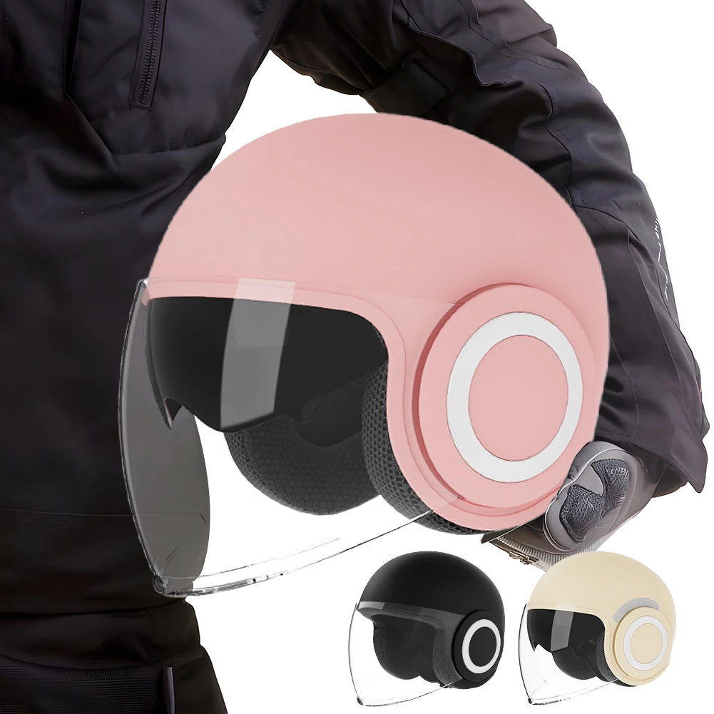 Motorcycle Helmet Anti-Glare Sun Visor Warm Half Helmet Woman Electric Motor Bike Open Face Half Helmet for Bike Scooter ATV UTV