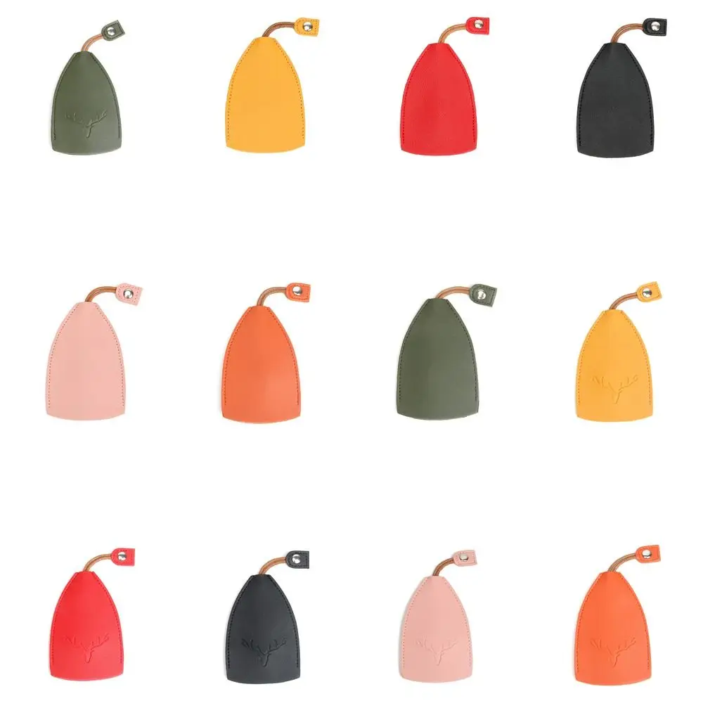 Animals PU Leather Key Bag Deer Antler Door Key Case Keychain Pouch Housekeepers Key Holder Key Wallets Pull Type Key Bag