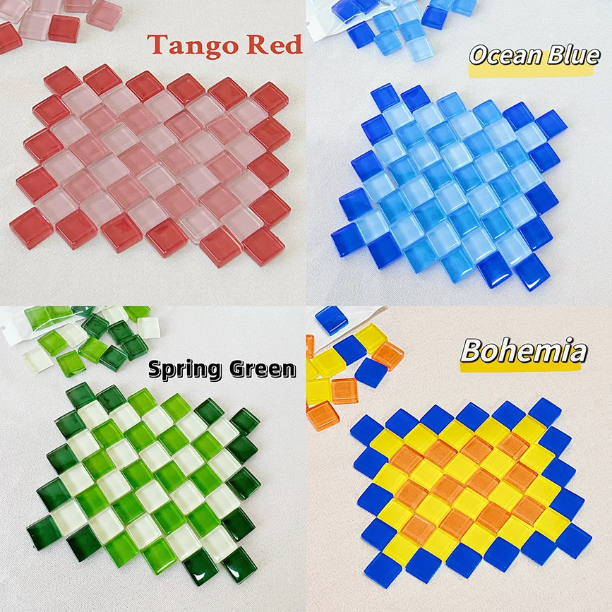 50pcs Colored Crystal Glass Mosaic Handmade DIY Children\'s Creative Decoration Art Area Painting Paste Material