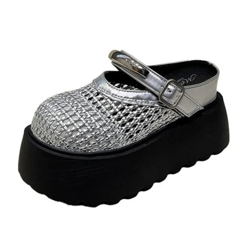 

2026 New Fashionable Versatile Sandals Thick Heel Heightening Leg Lengthening Flat Bottom Women's Summer Outdoor Wear Slippers