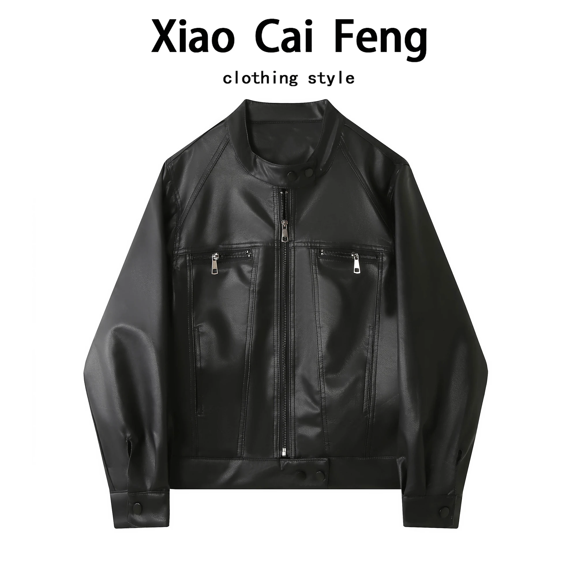 Cool Faionable PU Leather Jaet Women's Loose All-Match Motorcycle Clothes Outerwear Spring Autumn Design Trendy Top