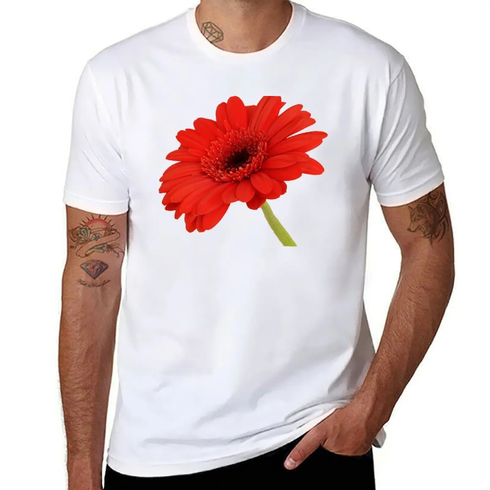 

Red Gerbera Daisy T-Shirt t shirt custom print anime t shirts for man T-Shirt