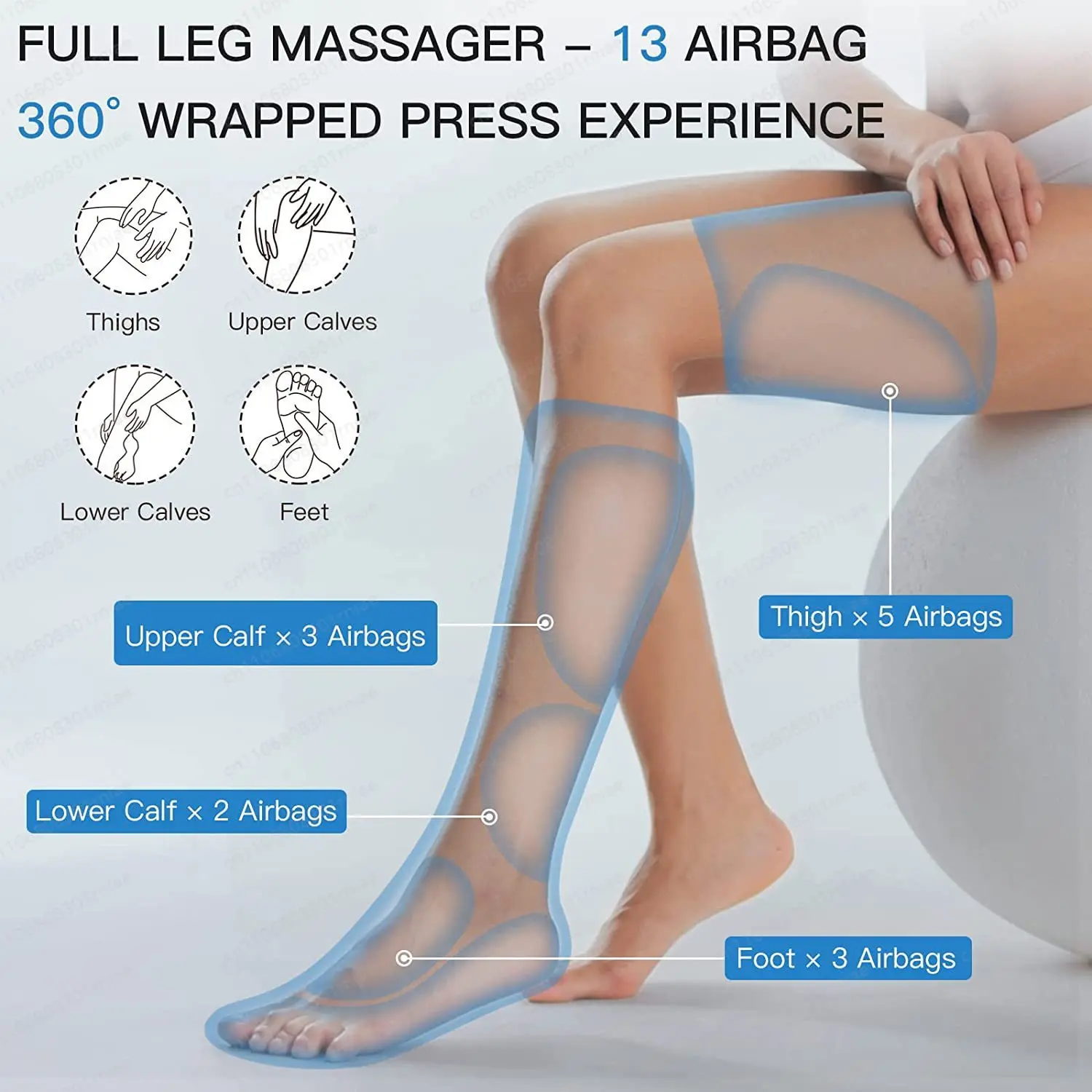 Treatment System Exercise Recovery Leg Air Compression Massage Vibration Leg Massager with Heat