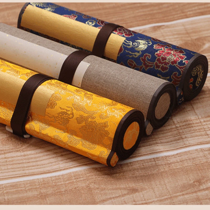 

Blank Xuan Paper Scroll Heart Sutra Calligraphy Brush Xuan Paper Papel Arroz Chinese Sandalwood Bark Half Ripe Rice Paper Scroll