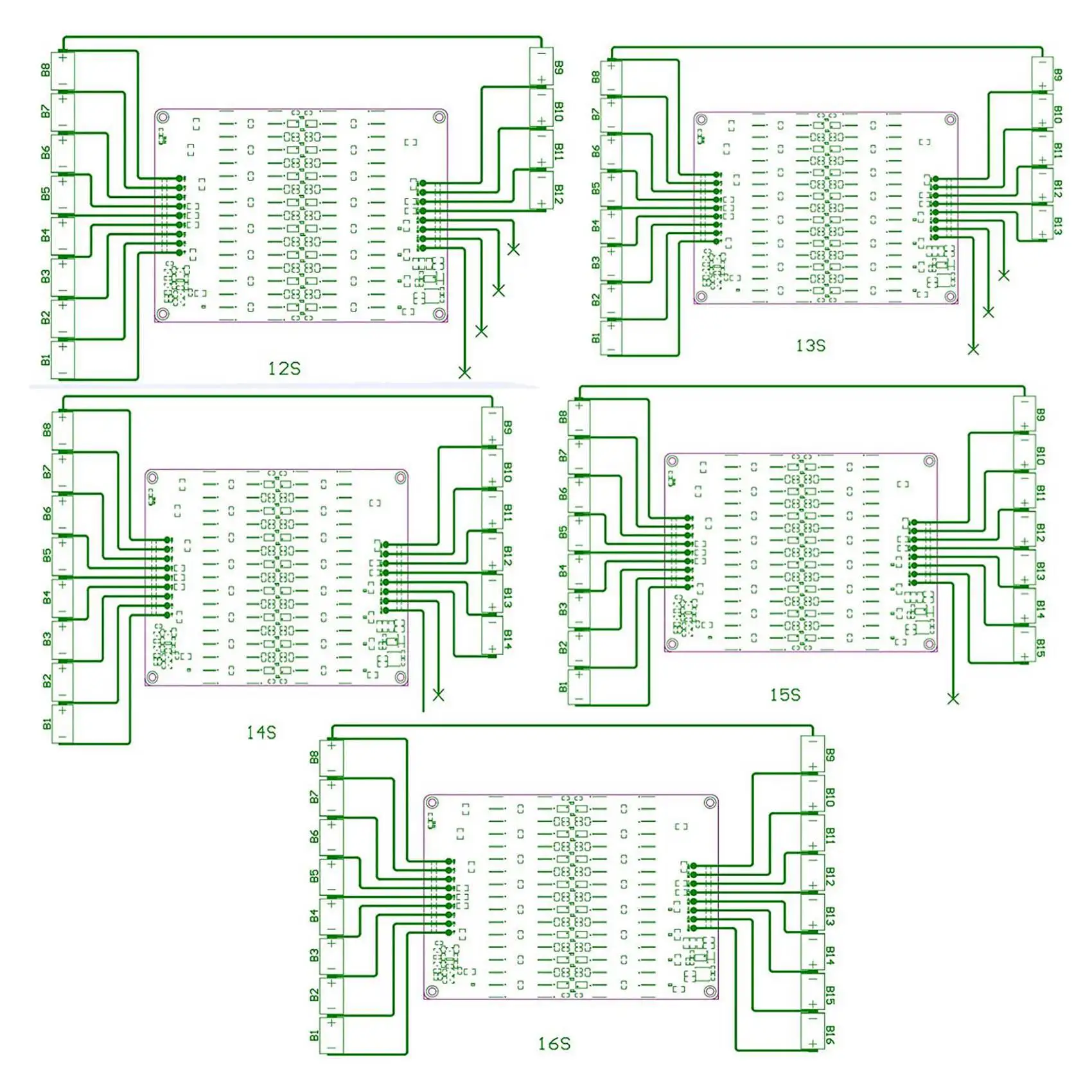ABZZ-2X 12S 13S 14S 15S 16S Active Equalizer Balancer Lifepo4 Lipo LTO Battery Energy Equalization Capacitor BMS Board