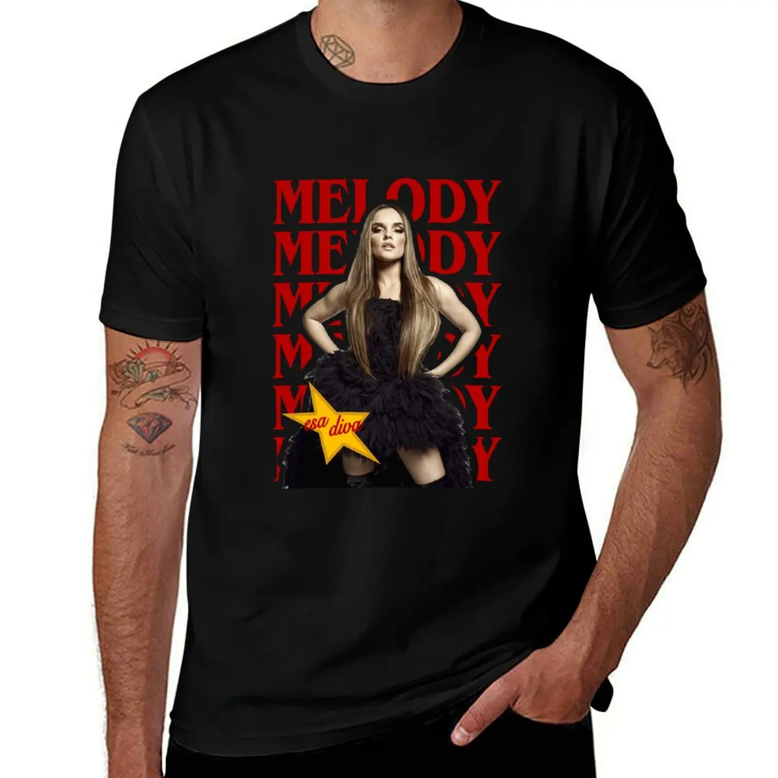 

Melody Esa Diva Eurovision 2025 Spain Spain Merch T-Shirt graphic shirts anime clothes anime shirt black t-shirts for men