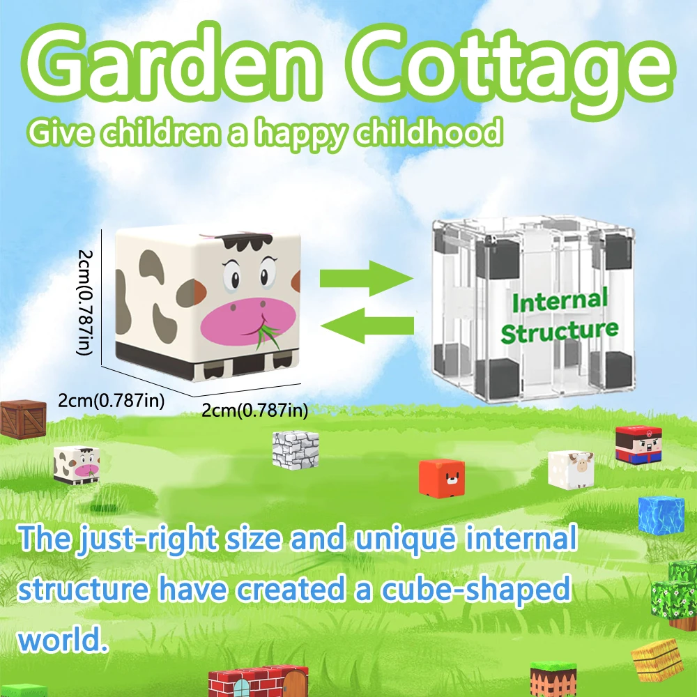 Animal World Magnetic Building Blocks Mine World Magnet Cube for Stacking Construction Set Educate Sensory Toys Kids Boys Girls