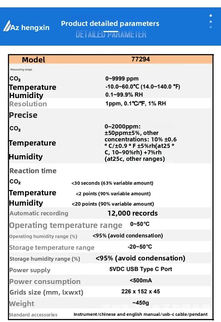 Tester AZ77294 CO2 …