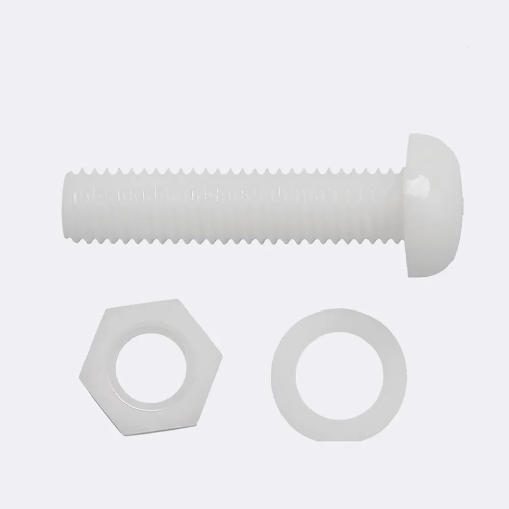 Picture 4: White/black Nylon Round Pan Phillips Screw Nut Washer Set M2 M2.5 M3 M4 M5 M6 M8 Plastic Screw Washer Nut Combination