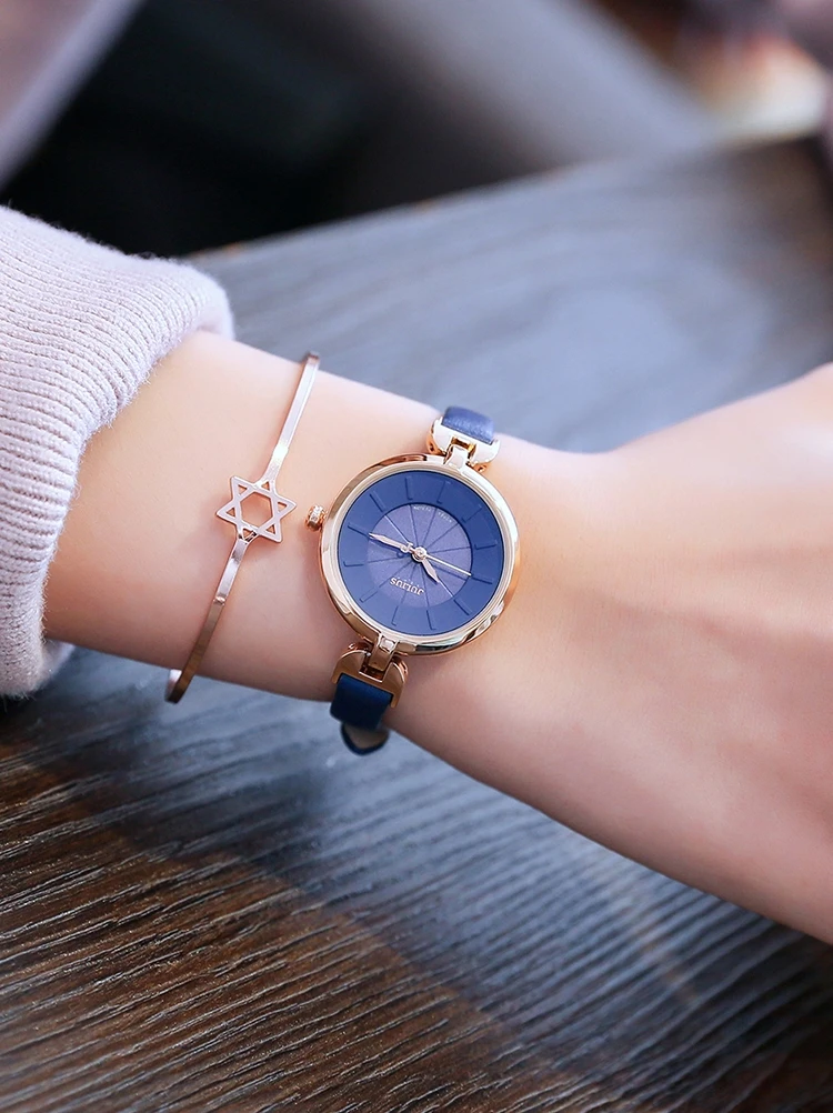 ساعة نسائية أصلية على الطراز الكوري حزام جلدي بسيط وعصري، قرص صغير، ساعة نسائية للطلاب، اختيار راقي. #3