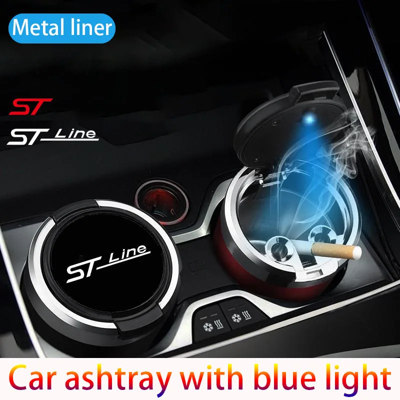 

Portable car ashtray with LED smokeless car bracket box for Ford ST Line STLine Focus Fiesta Ecosport Fusion Mondeo Kuga MK4 MK5