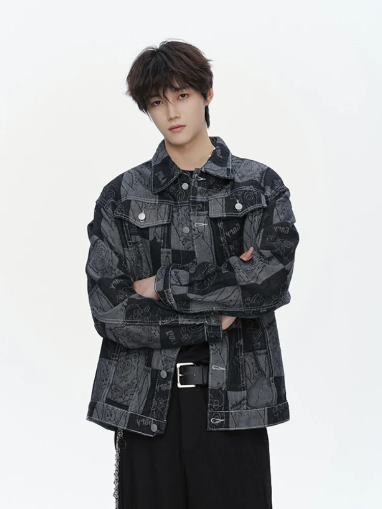 

Men's Denim Jaet Spring Autumn Flip Collar Faionable Workwear Jaet Cotton Polyester Blend Long Sve Youthful Sle