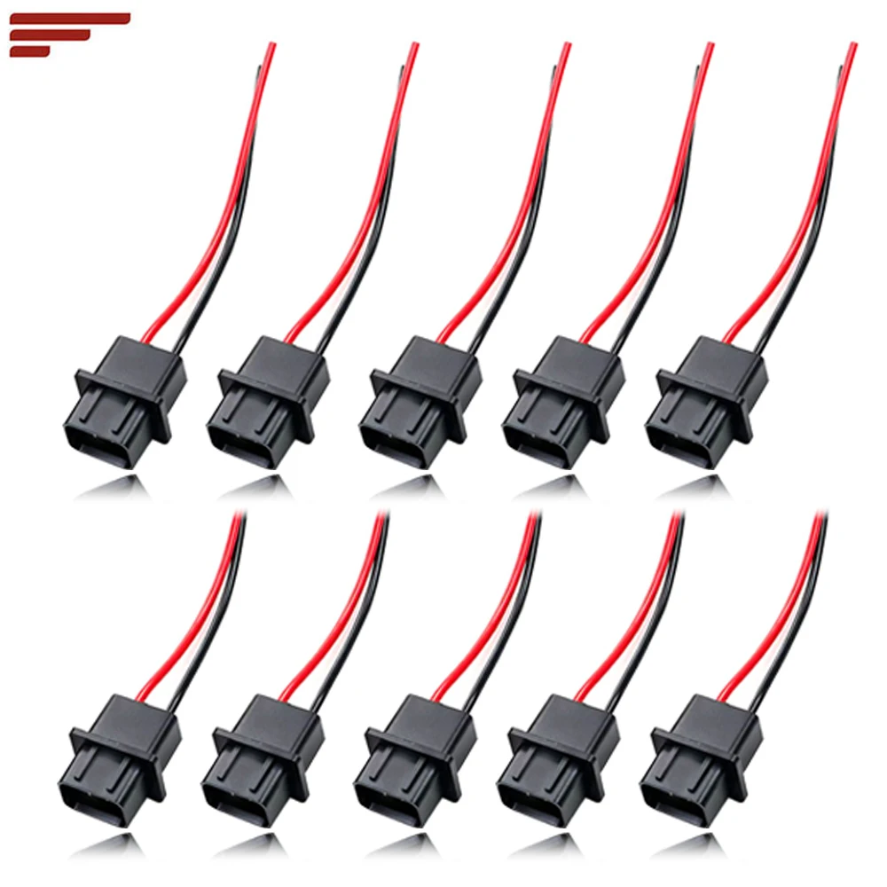 10PCS  Male Adapter H16 5202  LED Bulb Lamp Light Wire Connector Plug Socket Holder