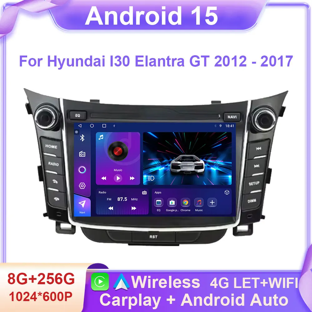 Android Car Stereo Unit Multimedia For Hyundai I30 Elantra GT 2012 - 2017 Radio Video Player GPS Wireless Carplay Android Auto