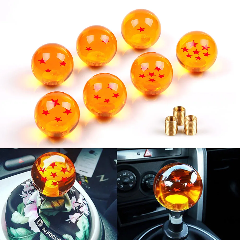 1 pièces pommeau de levier de changement de vitesse bouton de changement de vitesse automatique RARE Star Ball Z BALL pommeau de levier de vitesse de voiture Anime Dragon Ball 1-7 étoiles tête de levier de changement de vitesse