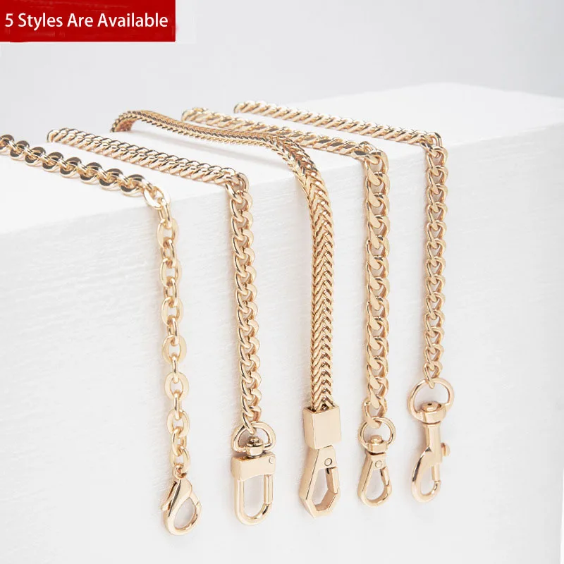 60/110CM Golden Bag Chain Metal Strap Chain Accessories Underarm Crossbody Replacement Chains Shoulder Straps For Women's Bag