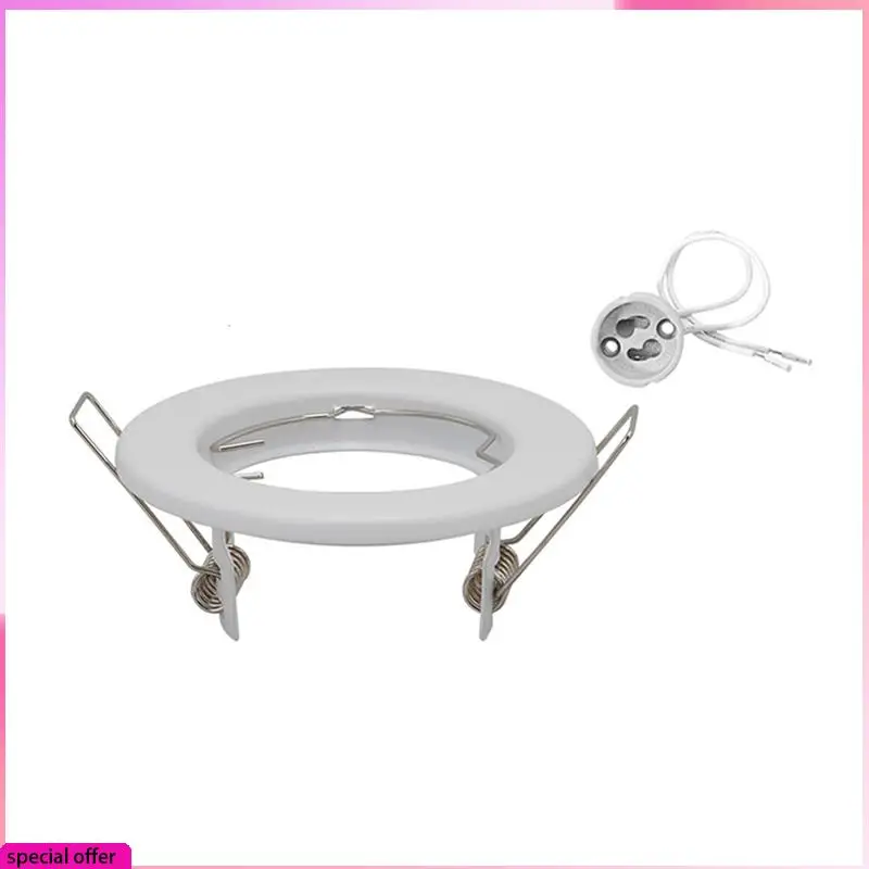 

A64Z 12Pcs Down Light Frame Recessed LED Ceiling Fixtures Downlight GU10 MR16 Ceiling Spot Lights Fitting Fixture White