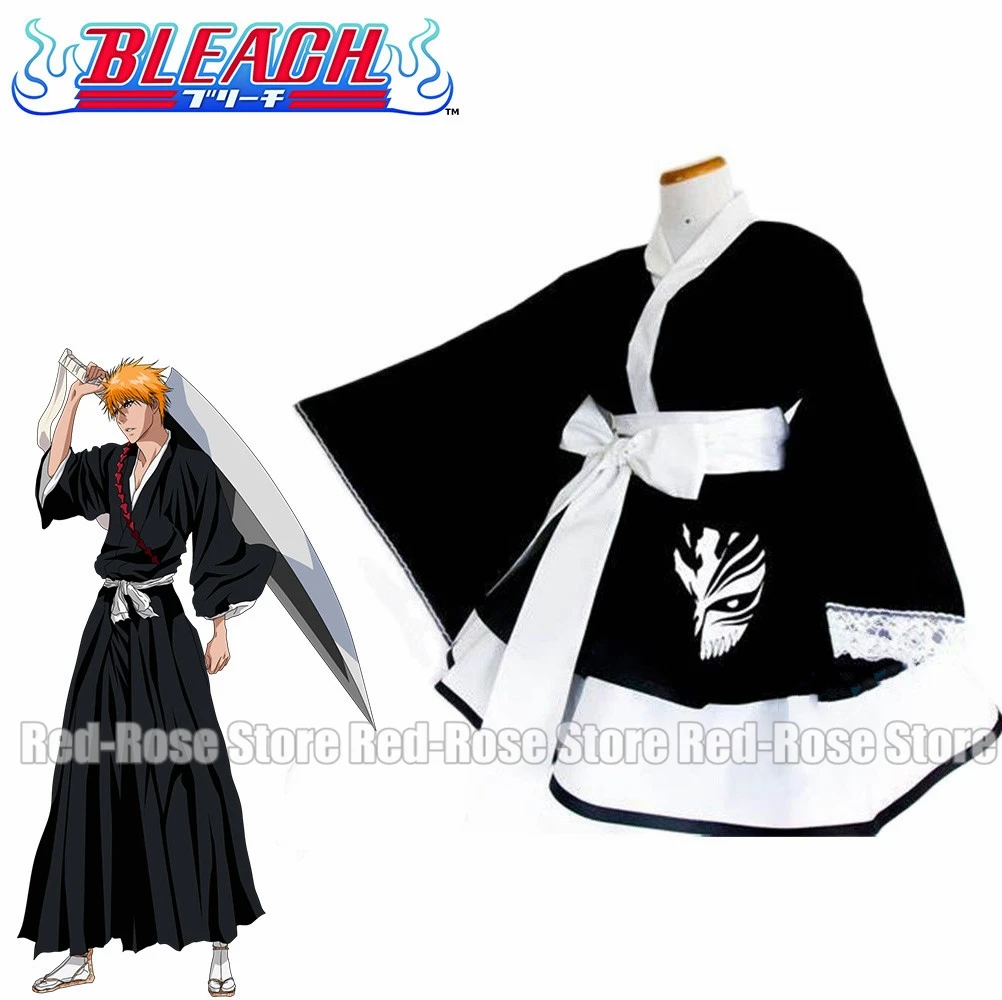 

Аниме Косплей Костюм Куросаки Ичиго Лолита Кимоно Платье Полный комплект на заказ для женщин и девочек Хэллоуин