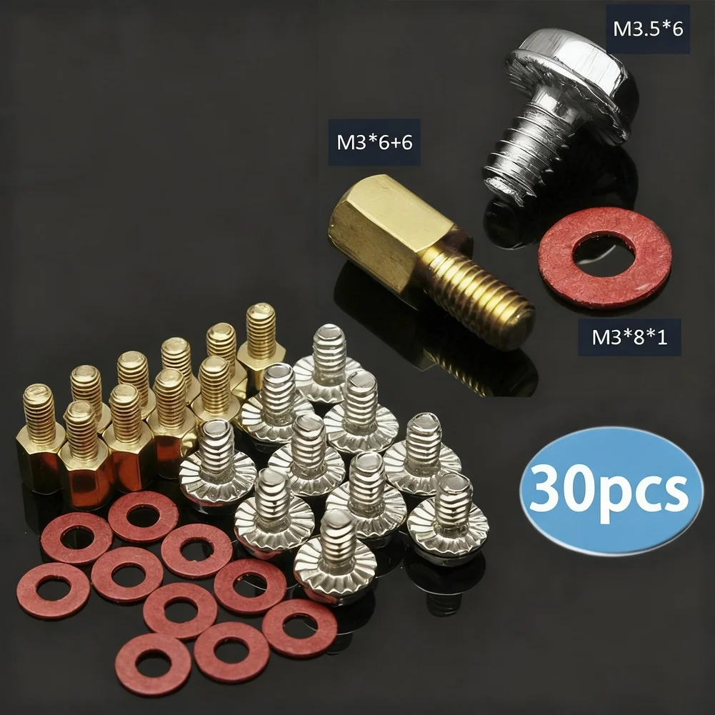 228pcs Desktop PC Case Mounting Screws Kit Nickel Black Zinc Plated Steel For DIY Computer Build Power Supply Motherboard Hardwa