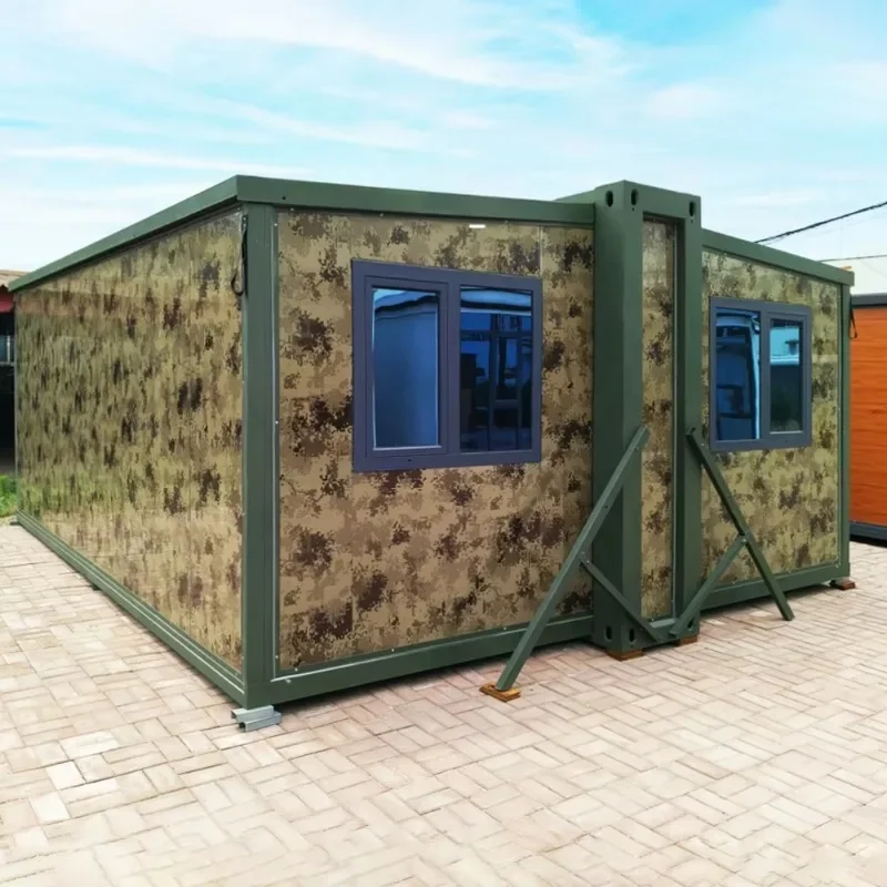 Mobile 2025 Hot Prefab Cabin Soundproof 20 30 40ft Camo Container House Expandable Container House Highly Hidden Rugged