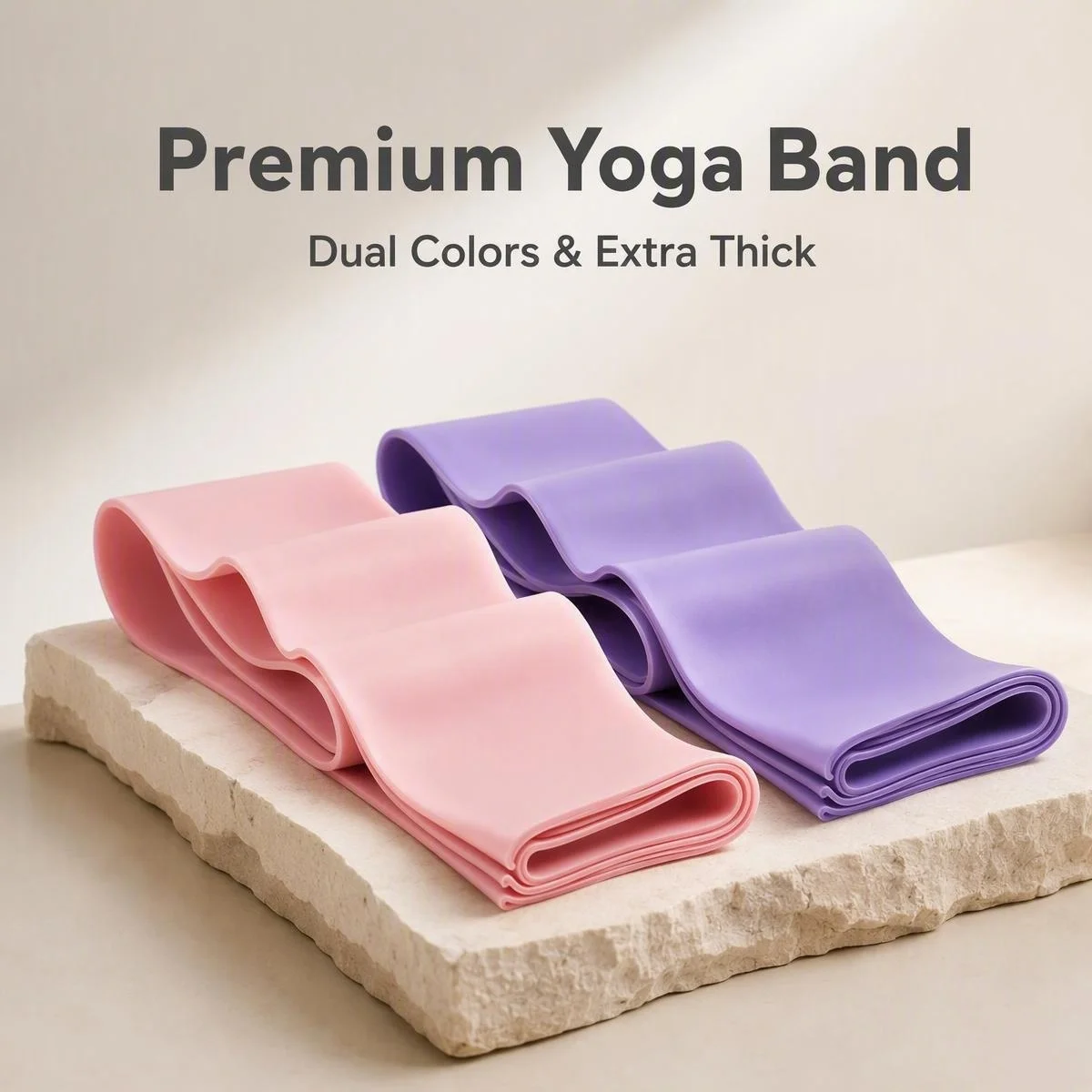 Dual Color Extra Thick Yoga Resistance Band, High Elastic Latex Exercise Band for Home Workout Yoga Stretching