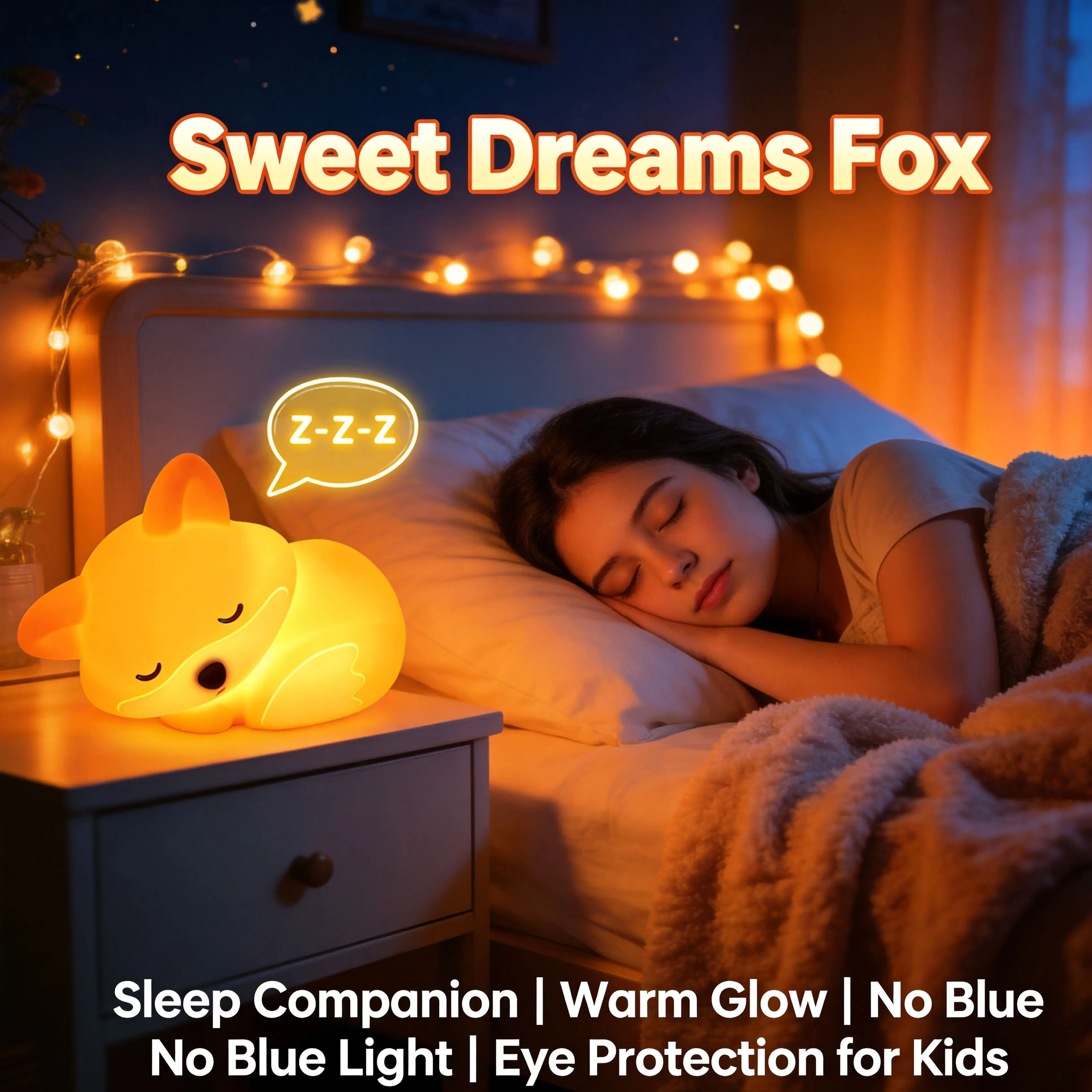 Squishy Silicone Fox Night Light Rechargeable Dimmable Touch Bedside Lamp with Timer Novelty Gift for Breastfeeding