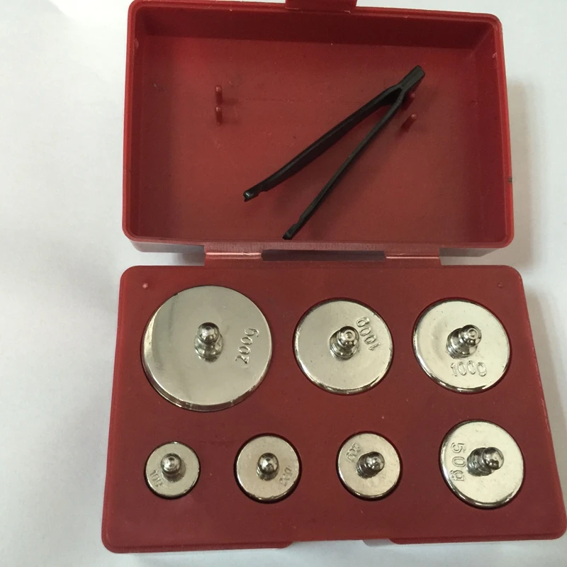 Calibration Weight Set 7PCS/Set 200g 100g 50g 20g 10g Grams Jewelry Scale Weight Box 500g High Precision Standard Calibration