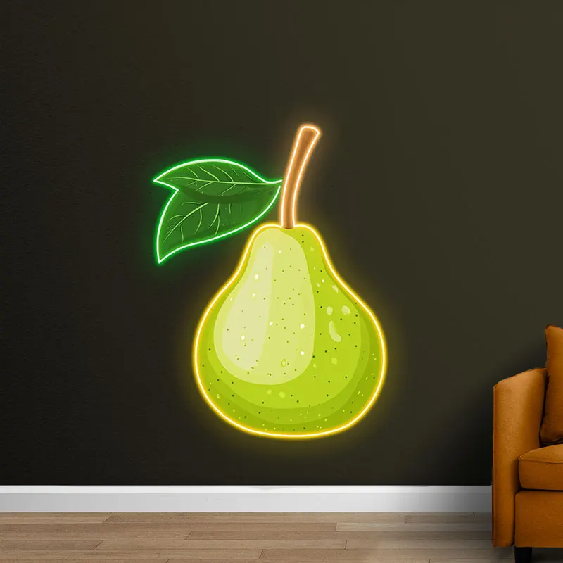 Pear Neon Light – Vibrant LED Neon Sign for Home, Bar & Café Decor! Brighten Your Space with a Fun, Eye-Catching Pear LED Neon