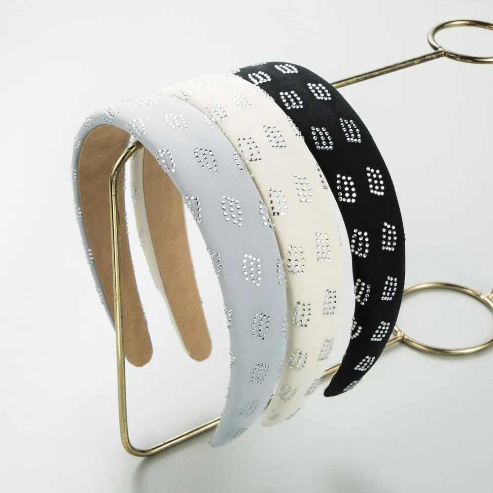 

Heming headband new fashion simple sponge headband female Internet celebrity personality diamond wash face pressure hair accesso