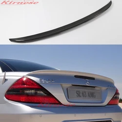 For 2004-2012 Mercedes-Benz SL-Class R230 SL300 SL350 SL500 SL55 FRP Unpainted Real Carbon Fiber Spoiler Trunk Boot Wing Spoiler