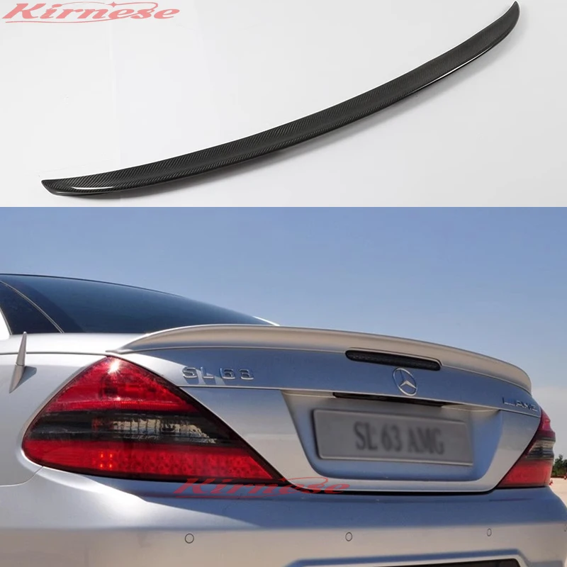 For Mercedes-Benz SL-Class R230 SL300 SL350 SL500 SL55 2004-2012 Real Carbon Fiber Spoiler Trunk Boot Wing Spoiler