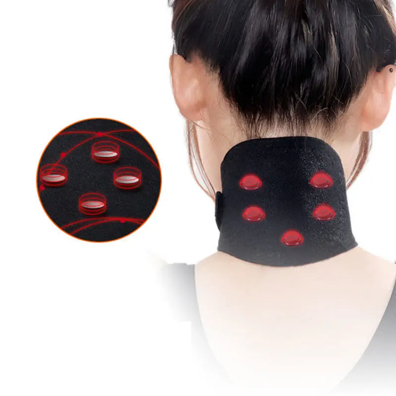 Self-heating Tourmaline Neck Magnetic Therapy Support Tourmaline Belt Wrap Brace Pain Relief Cervical Vertebra Protection