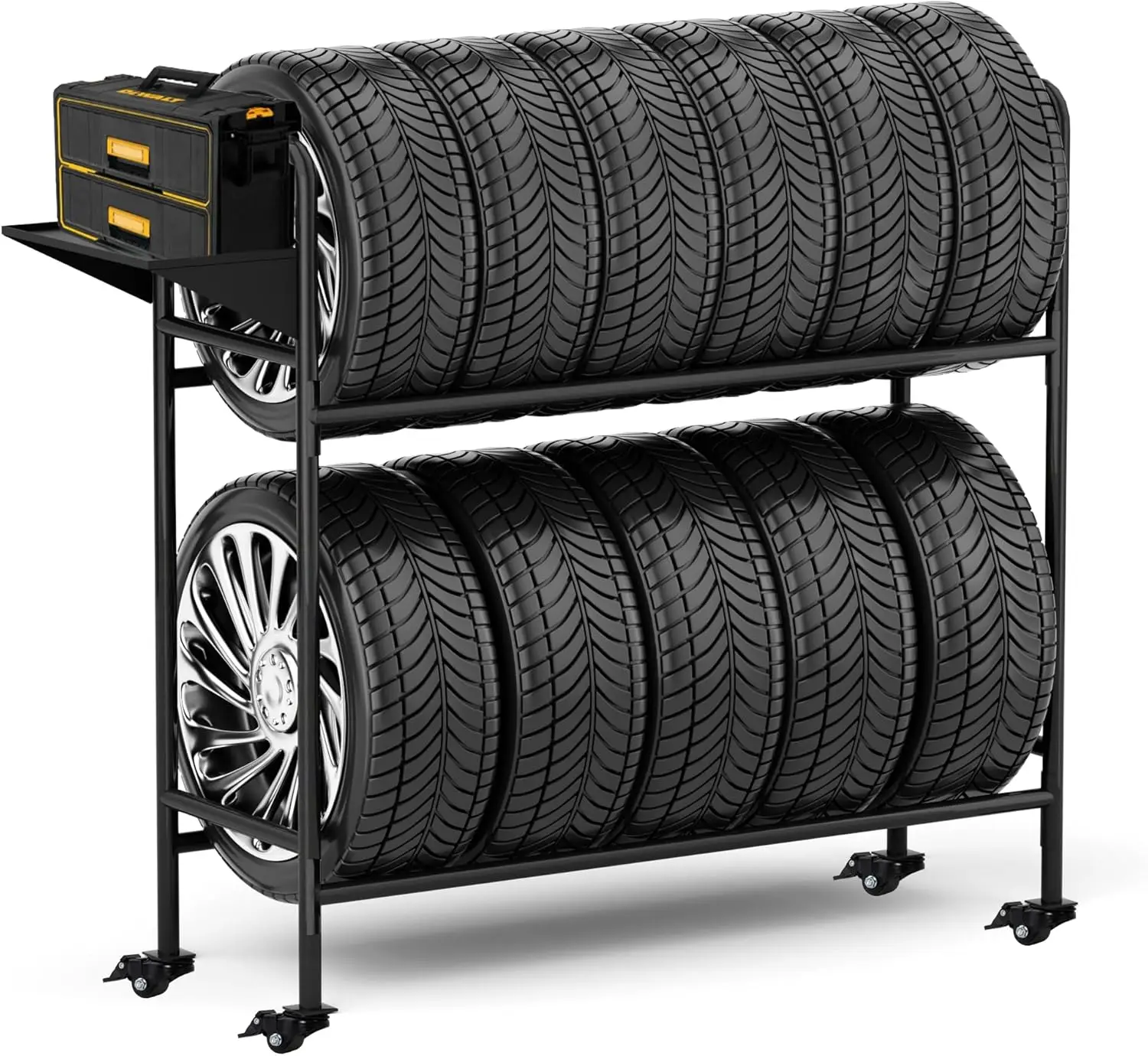 

Регулируемая стойка для колесиков, сверхмощная грузоподъемность 660 фунтов с 4 роликами и полкой для инструментов, высота 59 дюймов x 59 дюймов x 21 дюймов.