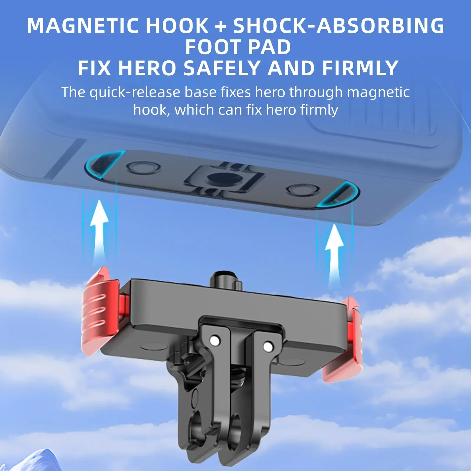 

Magnetic Quick Release Base for GoPro Hero 13 Magnetic Dual-Claws Interface Mount Camera Adapter with 1/4" Screw Adapter