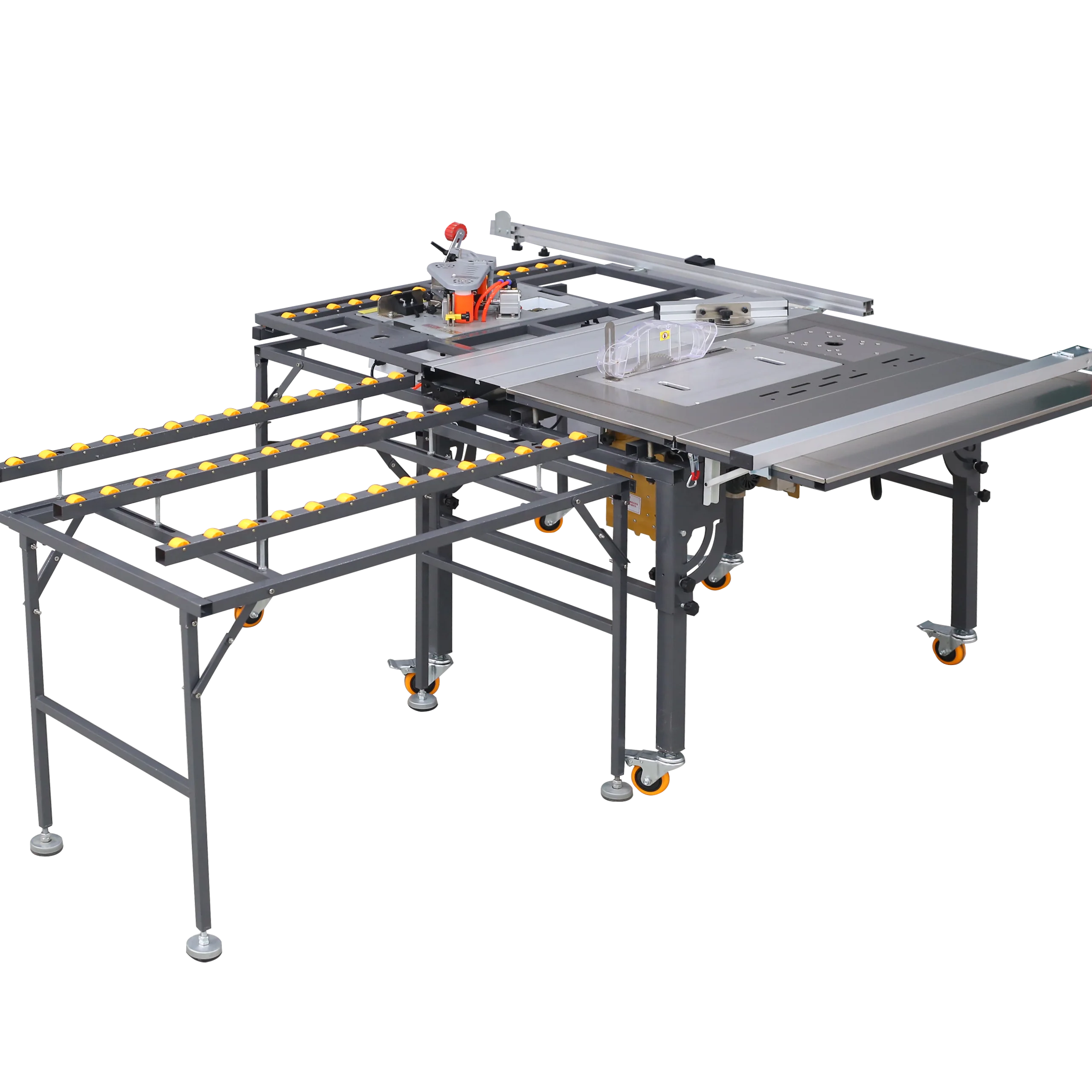 Multifunctional compact woodworking saw table sliding table saw woodworking workstation for panel cutting and edge banding