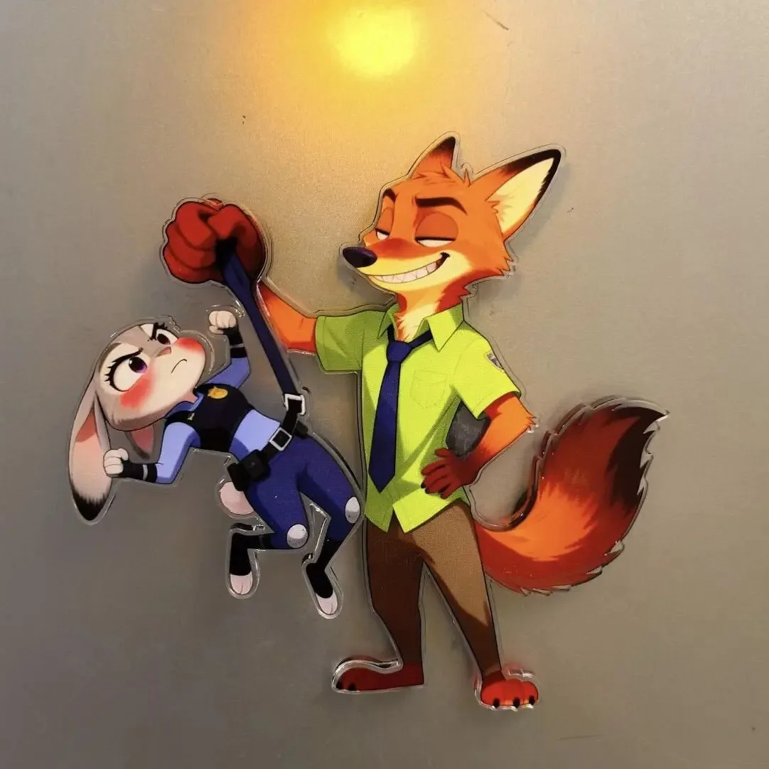 Cartoon Character Crazy Zootopia Rotating Refrigerator Sticker Officer Judith Nick Creative Home Decoration Birthday Present