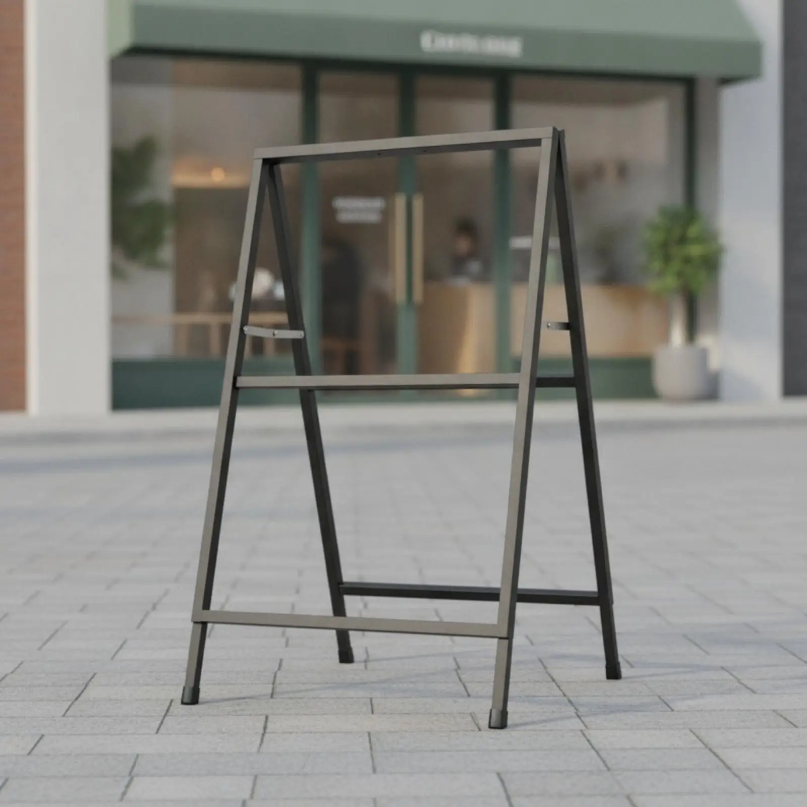 Portable Poster Display Stand Iron Frame Double Sided Sign Holder for Menu Display and Storefront Use Foldable No Assembly