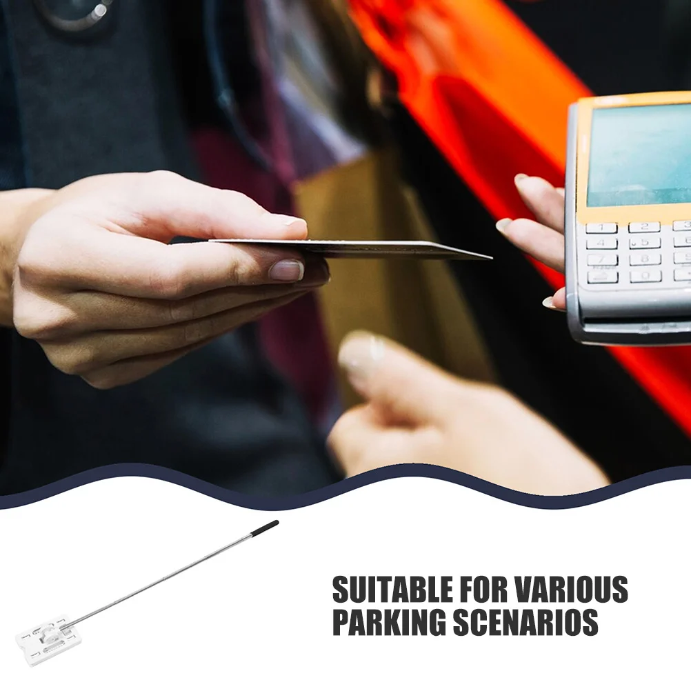 2Pcs Parking Card Rod Telescopic Contactless Payment Tool for Car Vehicle Garage Toll Swiping Extendable Reacher