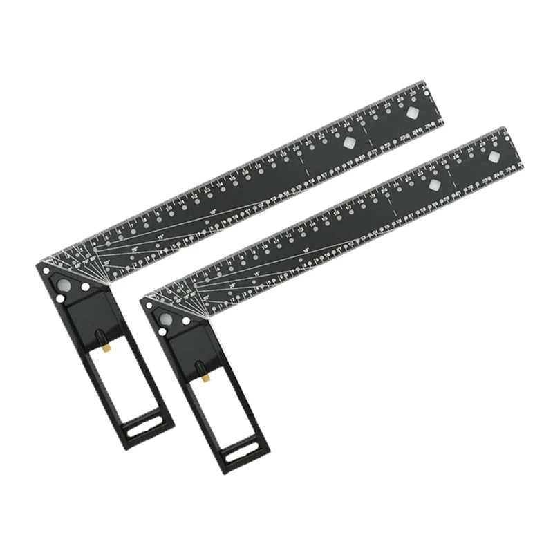 

BEAU-2Pcs Woodworking Square Ruler For Precise Measuring,Square Ruler For 45/90 Degree Multifunctional Gauge Angle Ruler