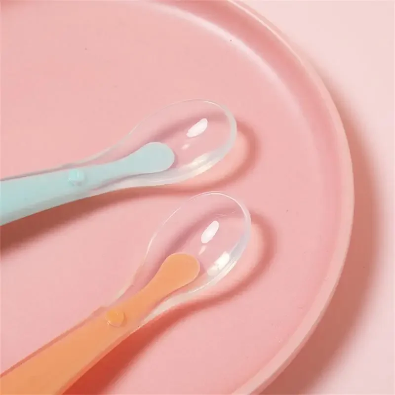 4pcs baby silicone soft spoon for children Young child training feeding BPA-free quality suitable for the first stage of gums