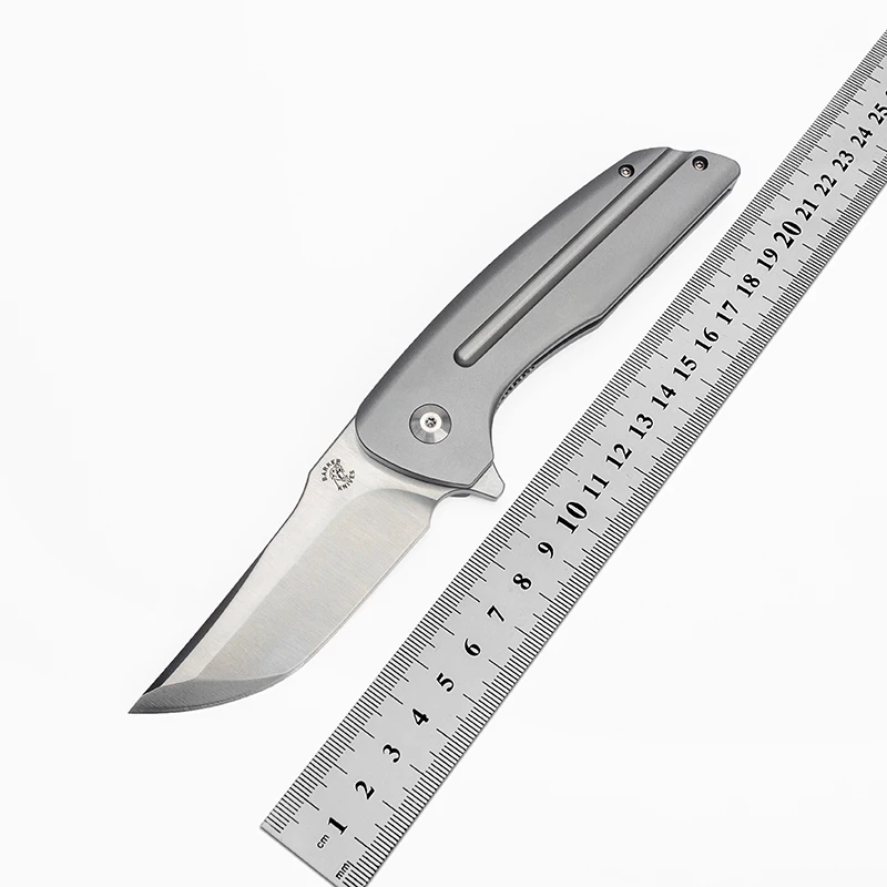Chung Kui Made Barker Hokkaido Folding Knife Personalized Ti Handle Real M390 Blade Pocket EDC Outdoor Equipment Survival Tools