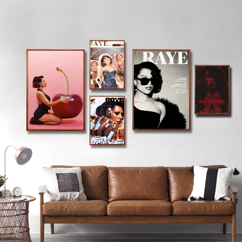 British Singer Raye Aesthetic Poster Self-adhesive Art Waterproof Paper Sticker Coffee House Bar Room Wall Decor