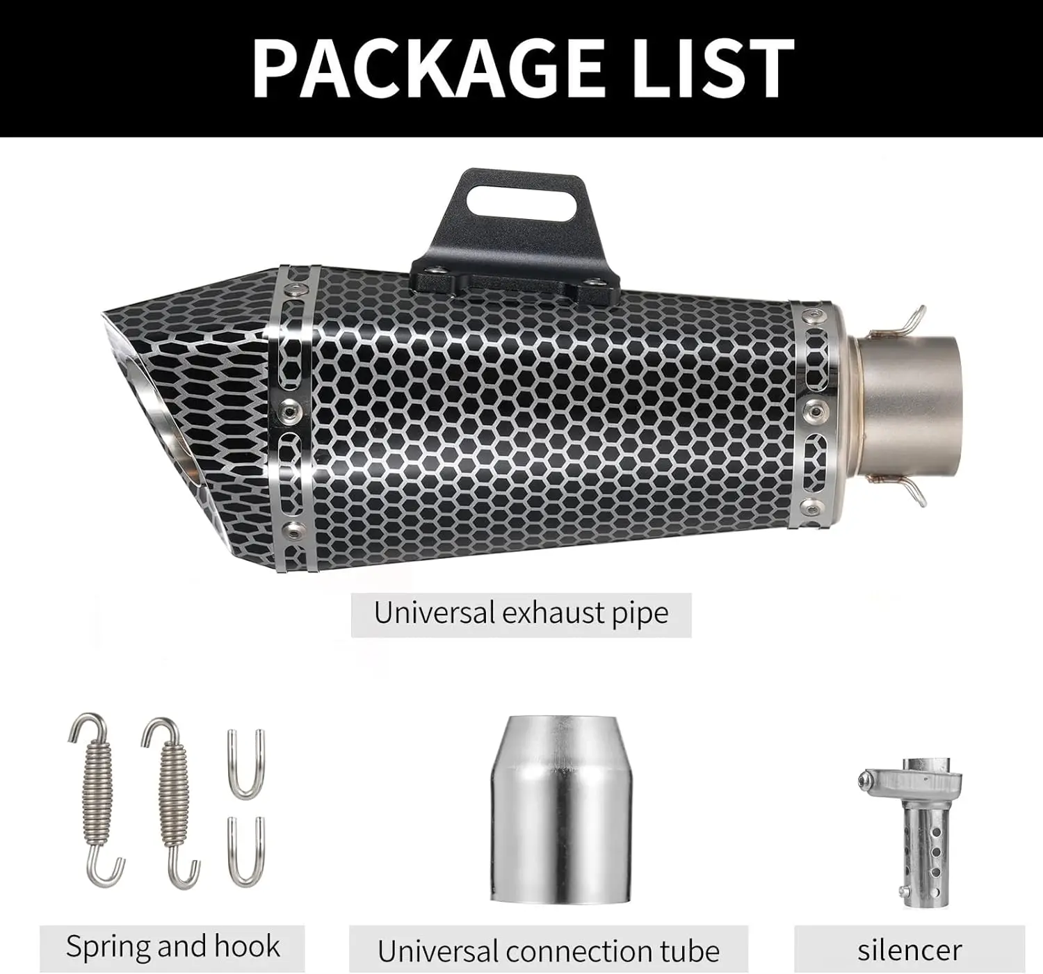 

alone 1.5-2in Motorcycle Exhaust Muffler Pipes Slip on Tail Tube High Temperature Resistant for Motorcycle ATV Dirt Bik