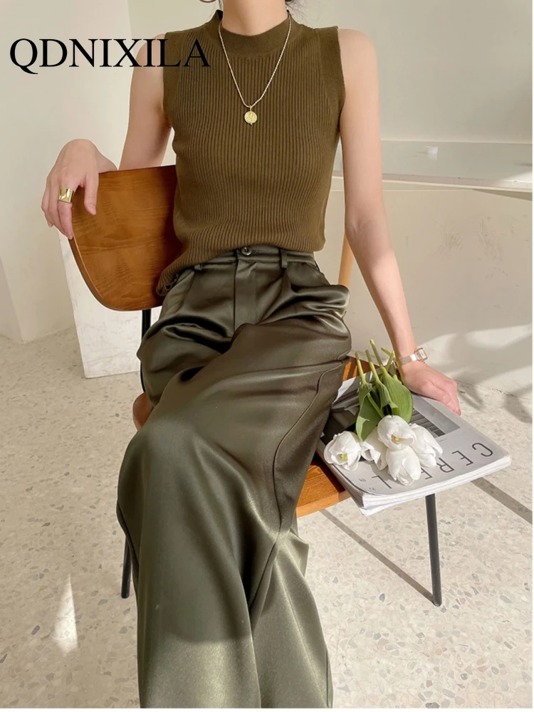 Summer Autumn Women's Pants Loose Classic Black Straight High Waist Casual Kore… - Image 6