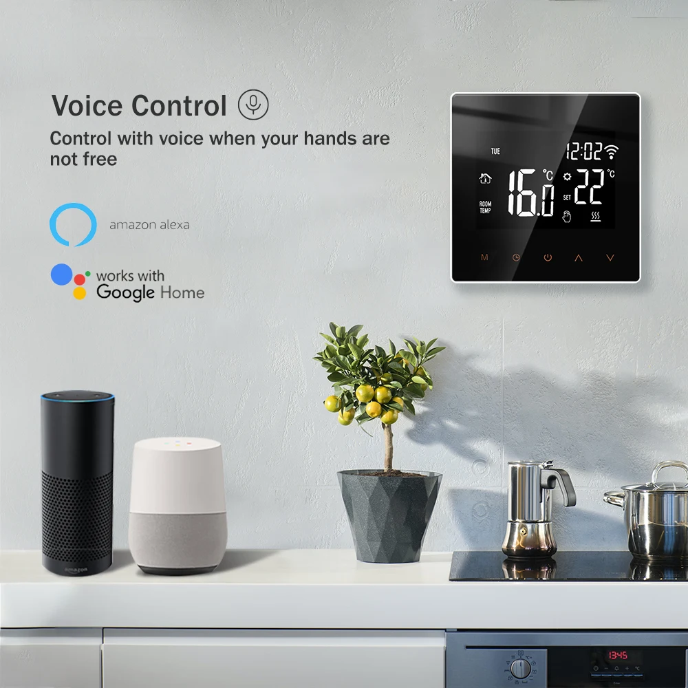 ME81 TUYA APP WiFi termostat pintar pemanas lantai TRV perebus Gas air suhu suara pengendali jarak jauh untuk Google Home Alexa