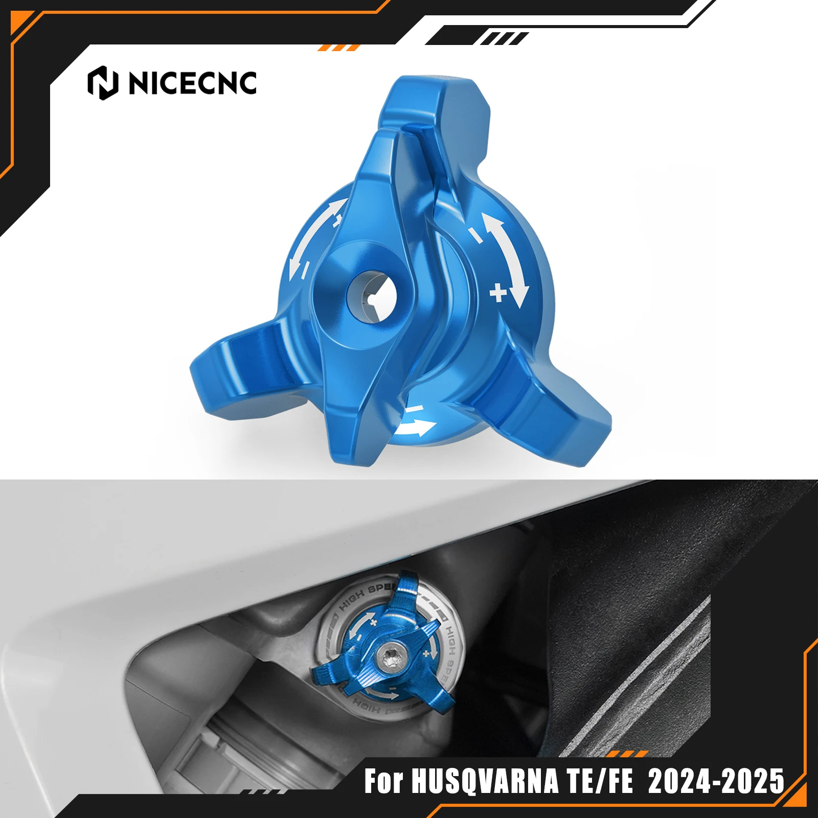 

NICECNC For Husqvarna TE 300 2024-2025 TE250 FE 250 FE 350 FE 450 Rear Shock Absorber Adjuster For KTM EXC 300 For GasGas EC 300