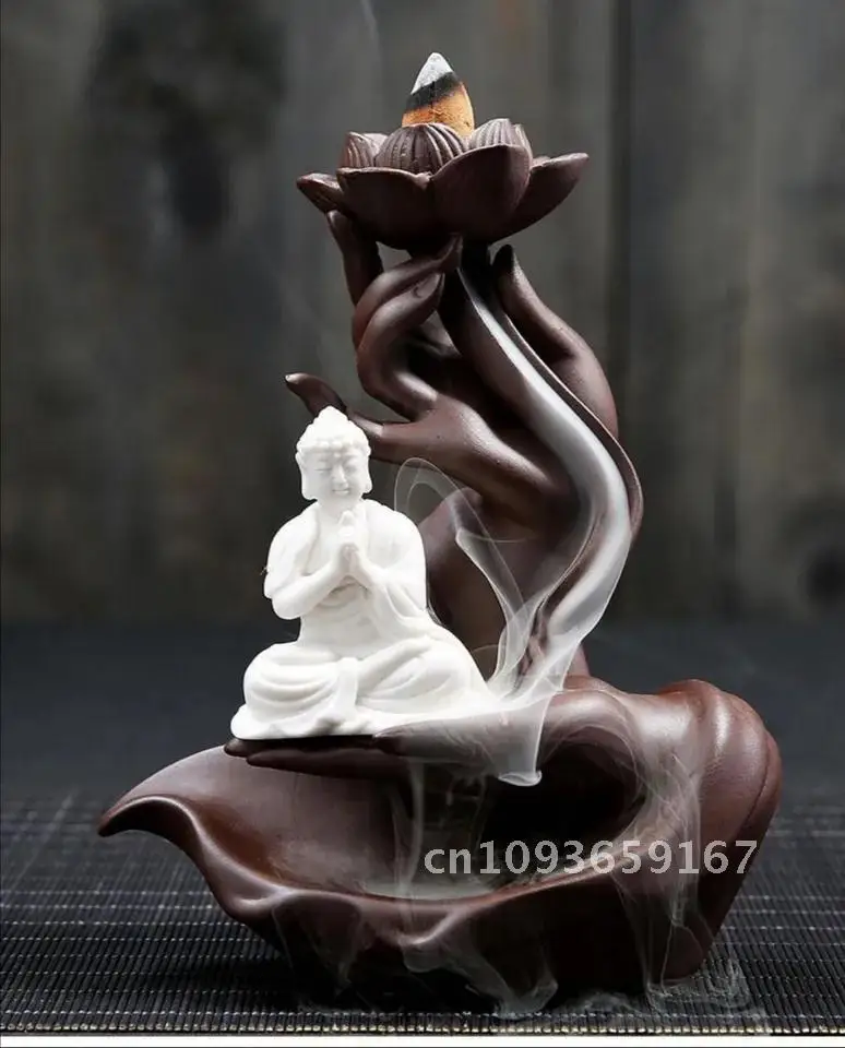 

Ceramic Insert Sand Backflow Incense Stove Zen Buddhist Home Creative Purple Fragrance Plate Hand Stove Accessories Incense