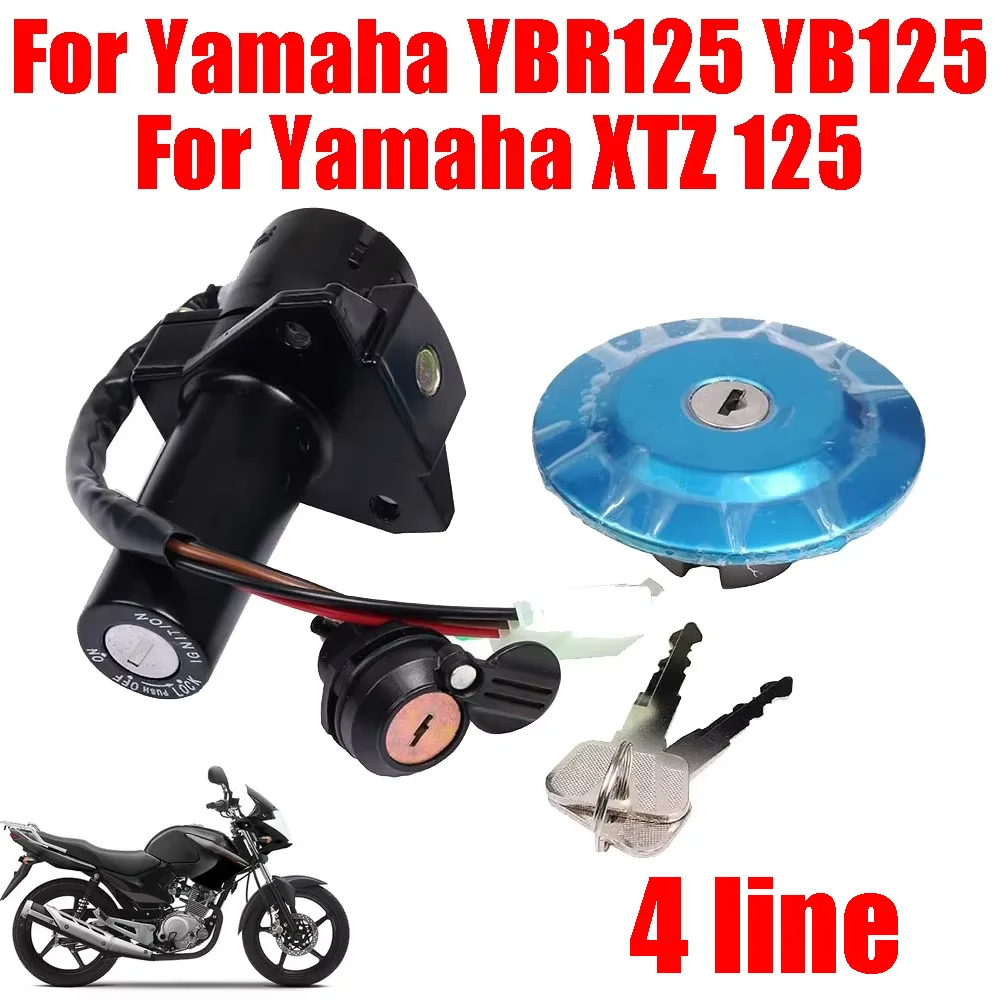 Para yamaha ybr 125 yb 125 ybr125 ybr125z yb125 xtz125 xtz interruptor de ignição da motocicleta bloqueio chave ignição iniciar tampa do tanque combustível bloqueio