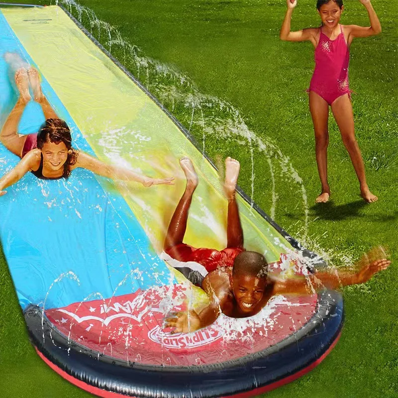 Inflatable Lawn Water Slide for Kids Summer Outdoor Games Backyard Waterslide Spray Water Toys with Sprinkler Garden Water Slide